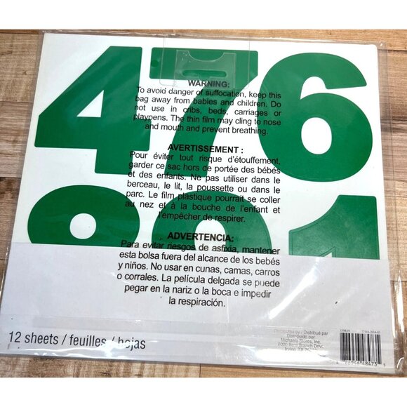 Recollections Green Alphabet & Number Stickers 74 Pc 12 Sheets Pack 359839 - Picture 2 of 2